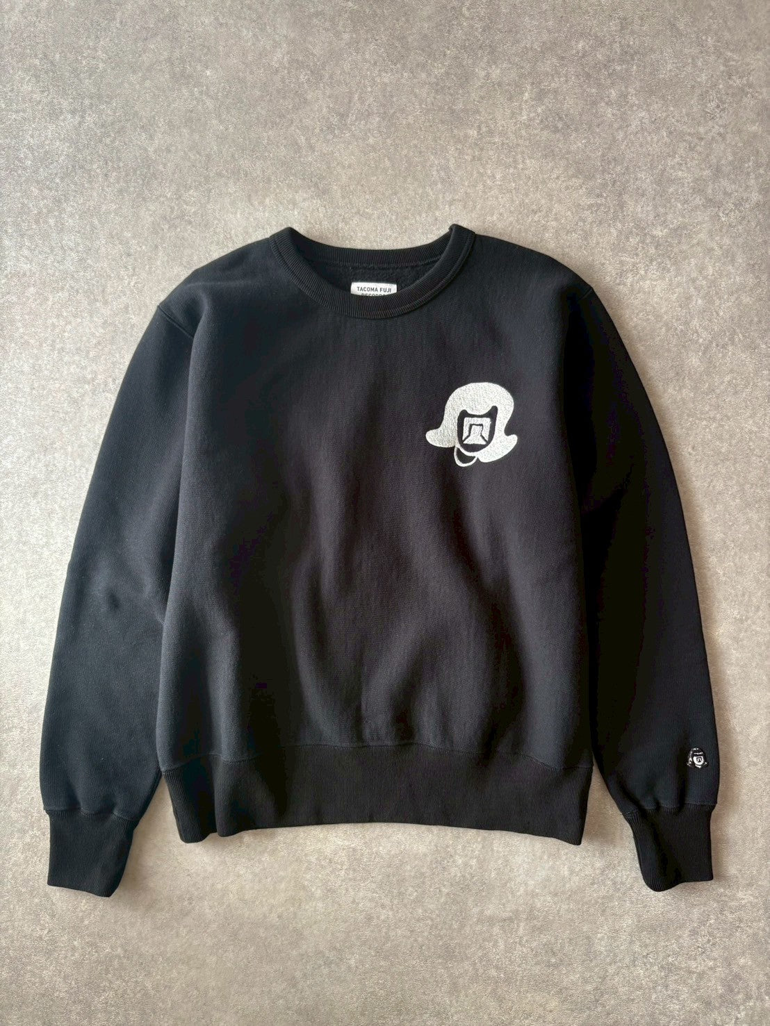 TACOMA FUJI RECORDS / タコマフジレコード LOGO (EMBROIDERY) SWEATSHIRT designed by Yachiyo Katsuyama【New Old Stock】